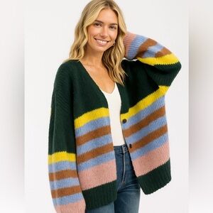 NWT Striped One Snap Closure Sweater
